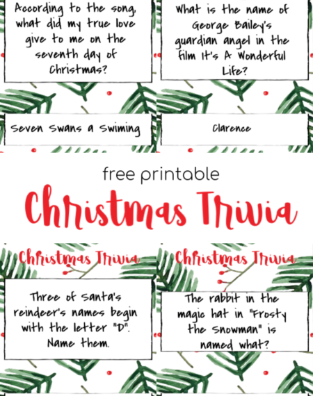 Christmas Trivia Game Printable for Adults And Kids