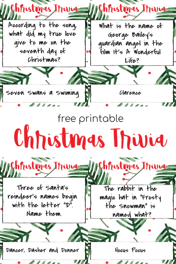 Christmas Trivia Game Printable for Adults And Kids