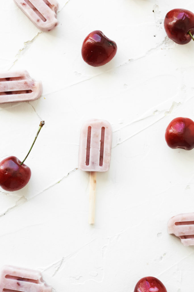 DIY cherry popsicles