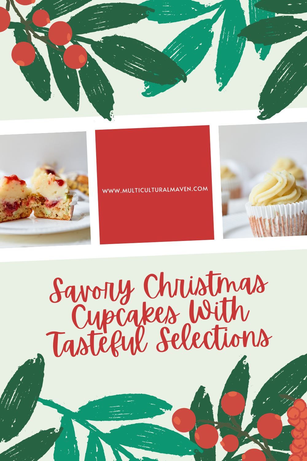 Tasteful Selections savory Christmas cupcake